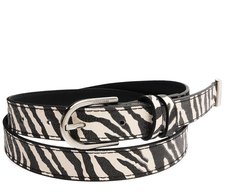 Cinto Fino Fivela Metálica Valentina Animal Print Zebra