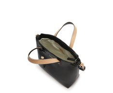 Bolsa Tote Média Alça Bicolor Preta