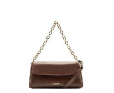 Bolsa Tiracolo Média Baguete Alça Corrente Marrom