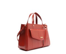 Bolsa Tote Média Bolso Envelope Vermelha