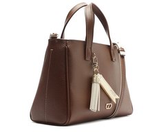 Bolsa Tote Grande Chaveiro Removível Marrom