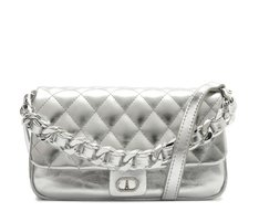 Bolsa Tiracolo Média Corrente Matelassê Prata
