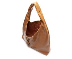 Bolsa Shopping Grande Verniz Tassel Marrom