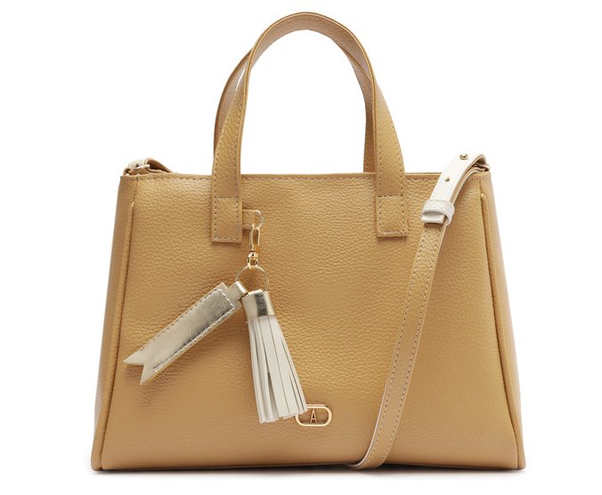 Bolsa Tote Grande Chaveiro Removível Bege