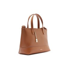 Bolsa Tote Média Lisa Chaveiro Marrom