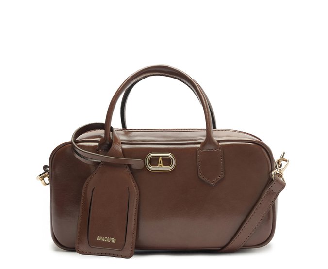 Bolsa Tote Média Bag Charm Tag Marrom