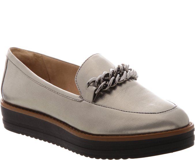 Mocassim Flatform Correntes Prata Velho | Anacapri