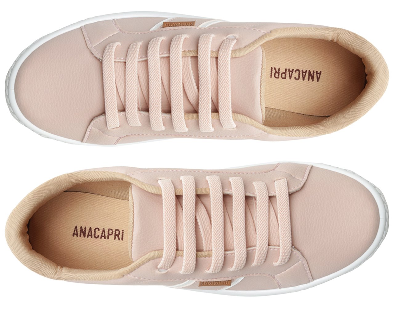 ♡ white♡ Tênis Cami Rosa Detalhe Branco | Anacapri