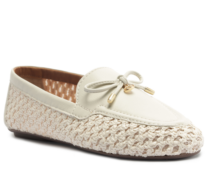 Mocassim Laço Tela Branco