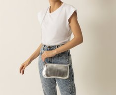 Bolsa Tiracolo Pequena Tóquio Prateada