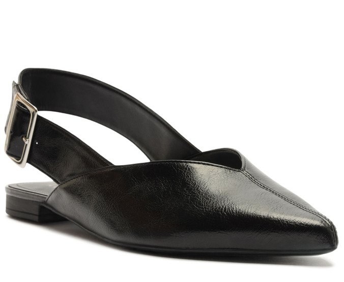 Sapatilha Slingback Tira Larga Preta