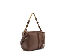 Bolsa Tiracolo Média Alça Corda E Esferas Marrom