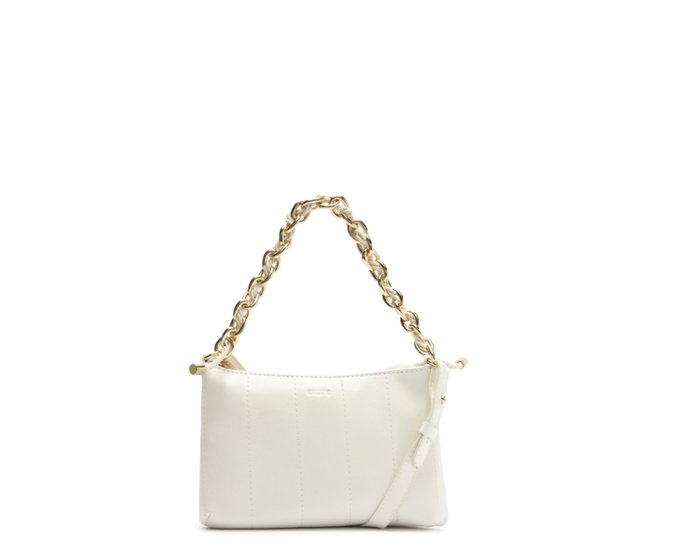Bolsa Tiracolo Pequena Corrente Cordão Branca