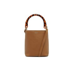 Bolsa Bucket Média Alça Acrílica Onça Marrom