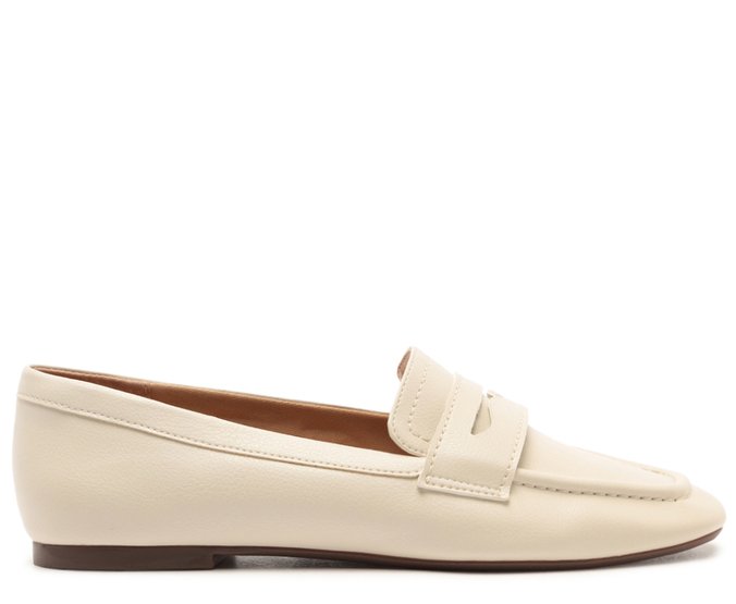 Mocassim Madri Bico Quadrado Branco