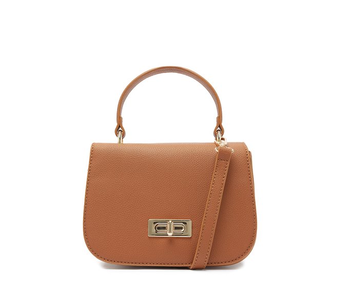 Bolsa Tiracolo Média Fecho Giratório Marrom