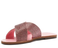 Rasteira Tiras Cruzadas Glam Rosa