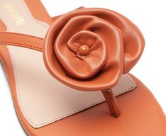 Rasteira Tradicional Flor Laranja Damasco
