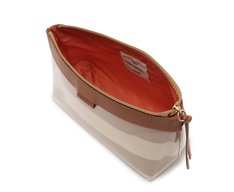 Necessaire Média Listras Vinil Bege