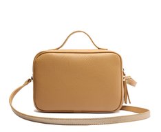 Bolsa Tiracolo Média Franjas Bege