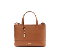 Bolsa Tote Média Lisa Chaveiro Marrom