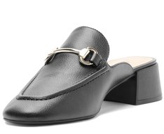 Mule Salto Bloco Loafer Preta