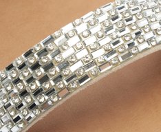 Rasteira Duas Tiras Glam Espelhada Prata