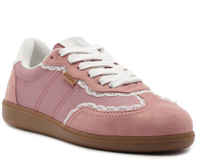 Tênis A'25 com Detalhes de Renda Rosa