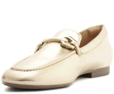 Mocassim Bridão Quadriculado Dourado