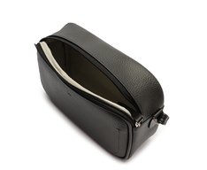 Bolsa Tiracolo Pequena Costura Ornamental Preta
