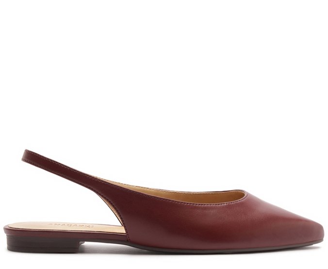 Sapatilha Slingback Bico Fino Vermelha