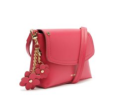 Bolsa Tiracolo Pequena Chaveiro Flor Rosa
