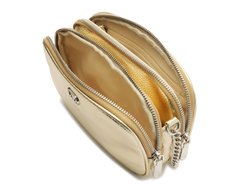 Bolsa Tiracolo Média Divisórias Metal Dourada