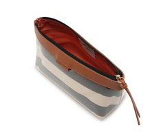 Necessaire Média Listras Vinil Preta