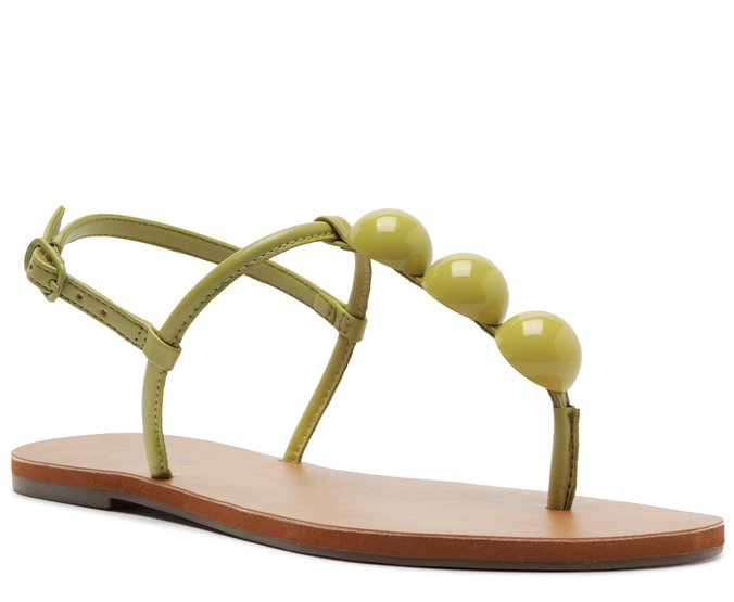 Sandália Rasteira Slim Adorno Verde