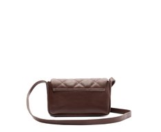Bolsa Tiracolo Pequena Matelassê Triangular Envelope Marrom