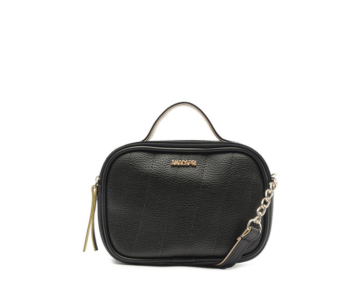 Bolsa Tiracolo Pequena Arredondada Preta