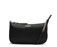 Bolsa Tiracolo Média Textura Glam Preta