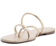Rasteira Tiras Finas Basic Dourada