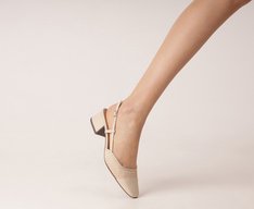 Sapatilha Slingback Palha Salto Branca
