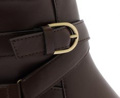 Bota Cano Curto Fivela Marrom Coffee