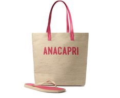 Kit Chinelo Rosa e Bolsa Shopping Anacapri Rústica | Anacapri