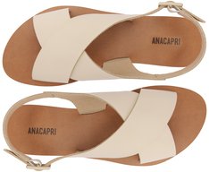 Rasteira Monocolor Tiras Cruzadas Couro Bege