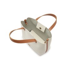 Bolsa Tote Média Com Necessaire Bicolor Branca