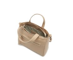 Bolsa Tote Média Bolso Frontal Barbicacho Bege