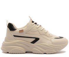 Tênis Branco Chunky Monocromático Bege e Preto