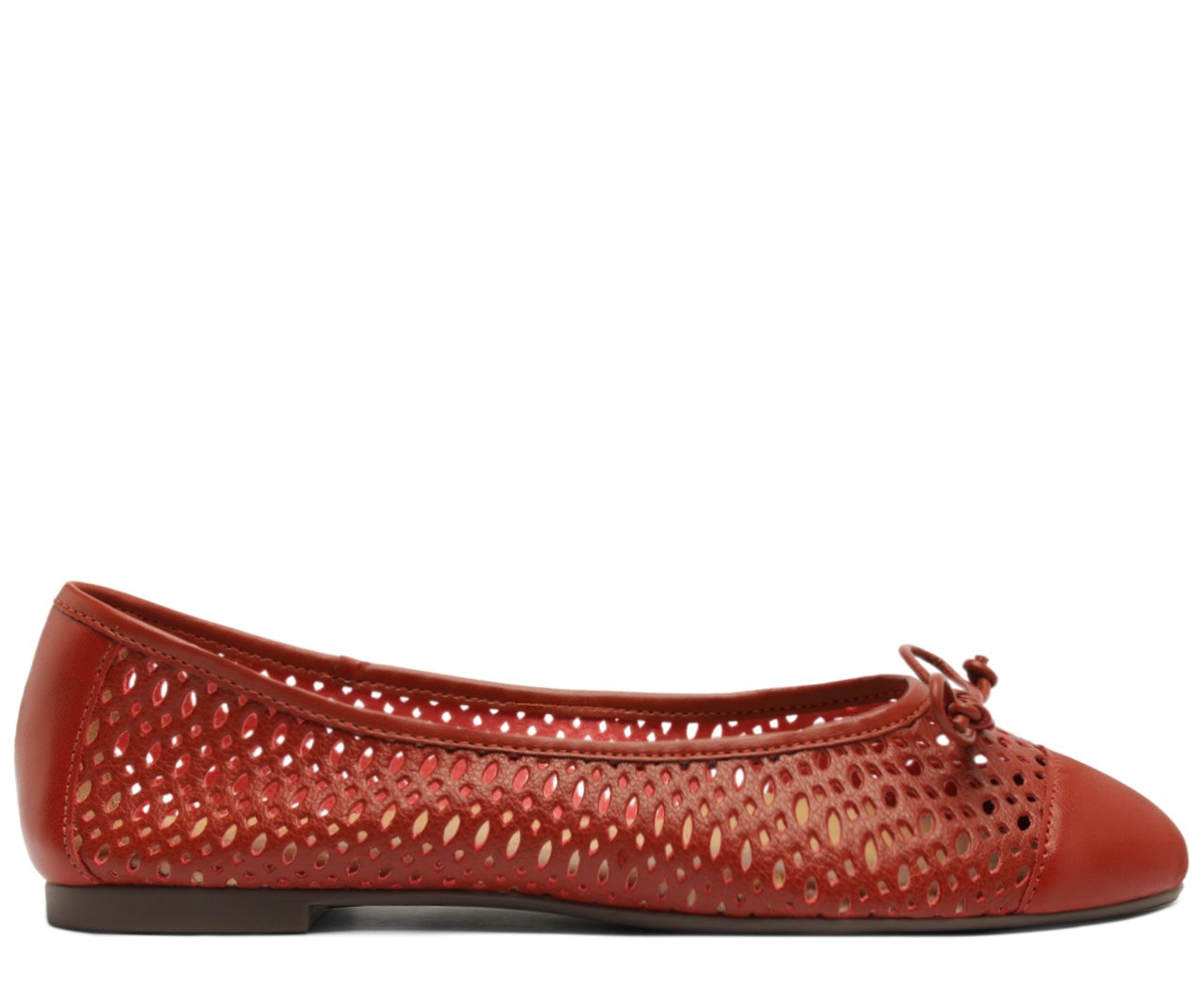 Sapatilha Textura Vazada Laço Vermelha | Anacapri