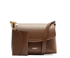Bolsa Tiracolo Pequena Com Pouch Marrom