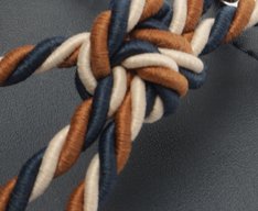 Sandália Amarração Cordão Retorcido Salto Tricolor Azul